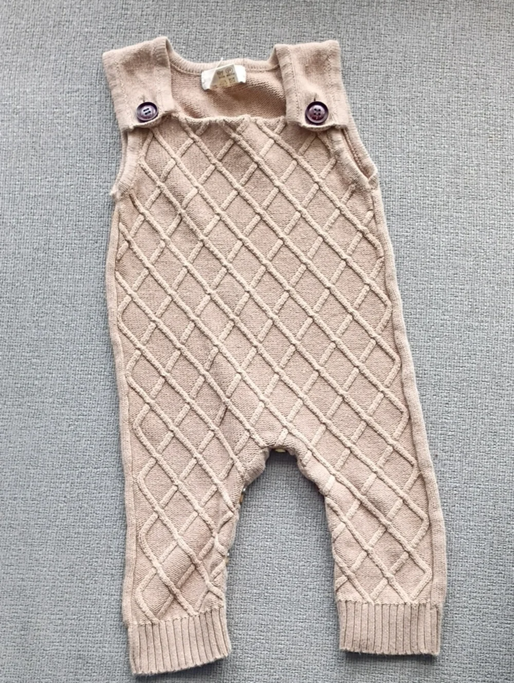 Light Brown Knitted Overalls Romper